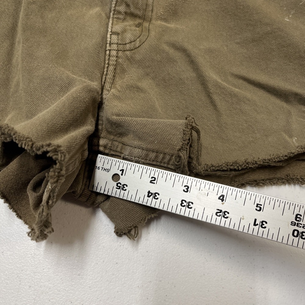 Vintage Levis 550 Denim Shorts Brown DIY Cut Off Jean Size 36 3" Y2K Festival - Picture 3 of 13